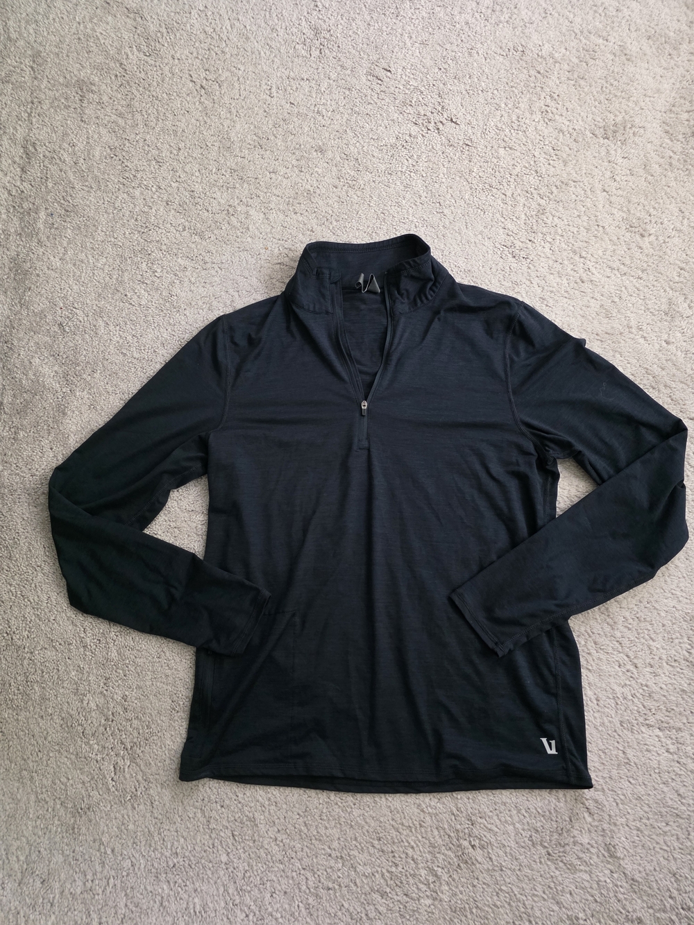 Vuori Black Small 1/4 Zip Performance Top